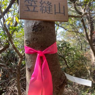 平坦な尾根ルートの開通に伴ない、傾斜地で危険な尾根迂回ルートは、閉鎖しました🙇‍♀️

登山口に近い、薮の迂回ルートは、一部ルート変更し、リニューアルして、歩きやすくなっています

笠縫山は全ルート、薮に入る事なく、サクッと登れる一座になっております🤗