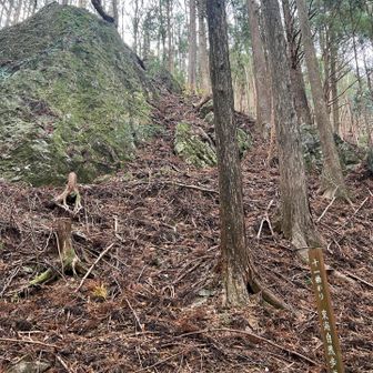 十一曲がりで大きな岩が登場