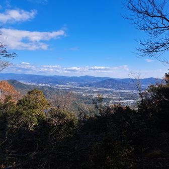 尾根からの眺め

この辺りで、(私も巾たつともさんもヘッドライトは持ってきていたのですが)日没までに国府駅に着けるかなぁ!?と不安になって来ました💦