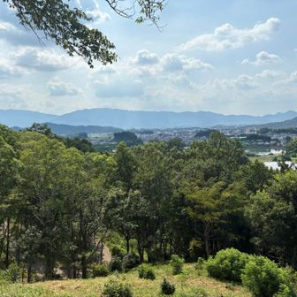 甘樫丘から見た金剛葛城二上に畝傍山