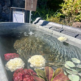 参道入口にて。
手水どころなのか？？