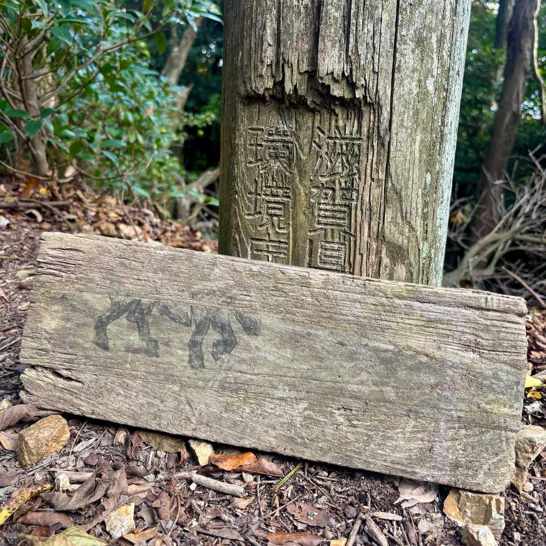 牛尾山
数年前には牛の絵と山の名前の字がちゃんとあったのやけど😅