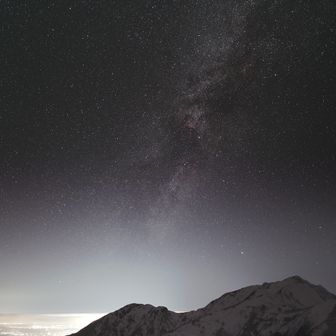 立山・雄山・浄土山 夜、沈む夏の天の川🌌・奥大日、後ろは富山平野の夜景🌃