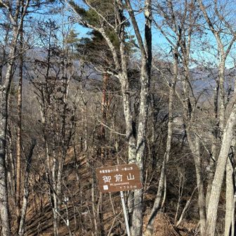 秀麗富嶽の山頂標識はなぜか下の方、富士山と一緒に撮れないよ？