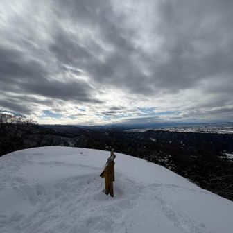 ここで
スノーシューやめて
ツボ足で
下山しま～す🐸