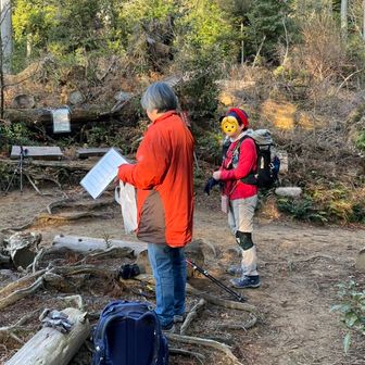 天狗杉脇で野鳥の定点観測をされてました
環境庁からの依頼だそう