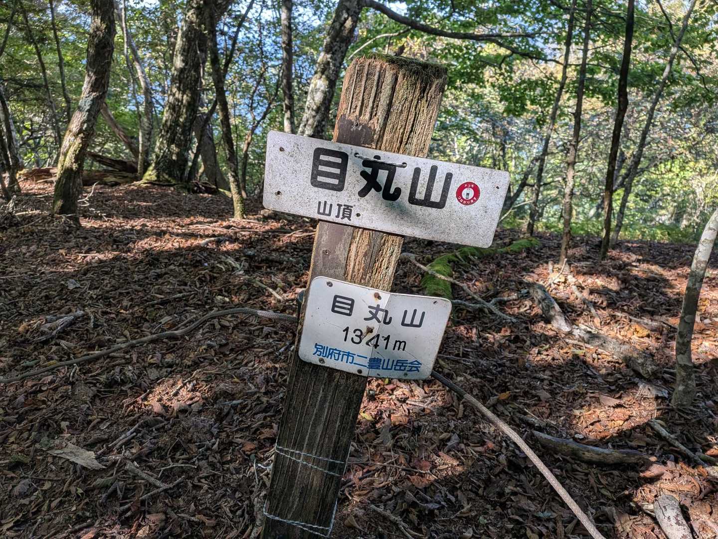 目丸山到着　1341ｍ
標高の割には山が深く感じる