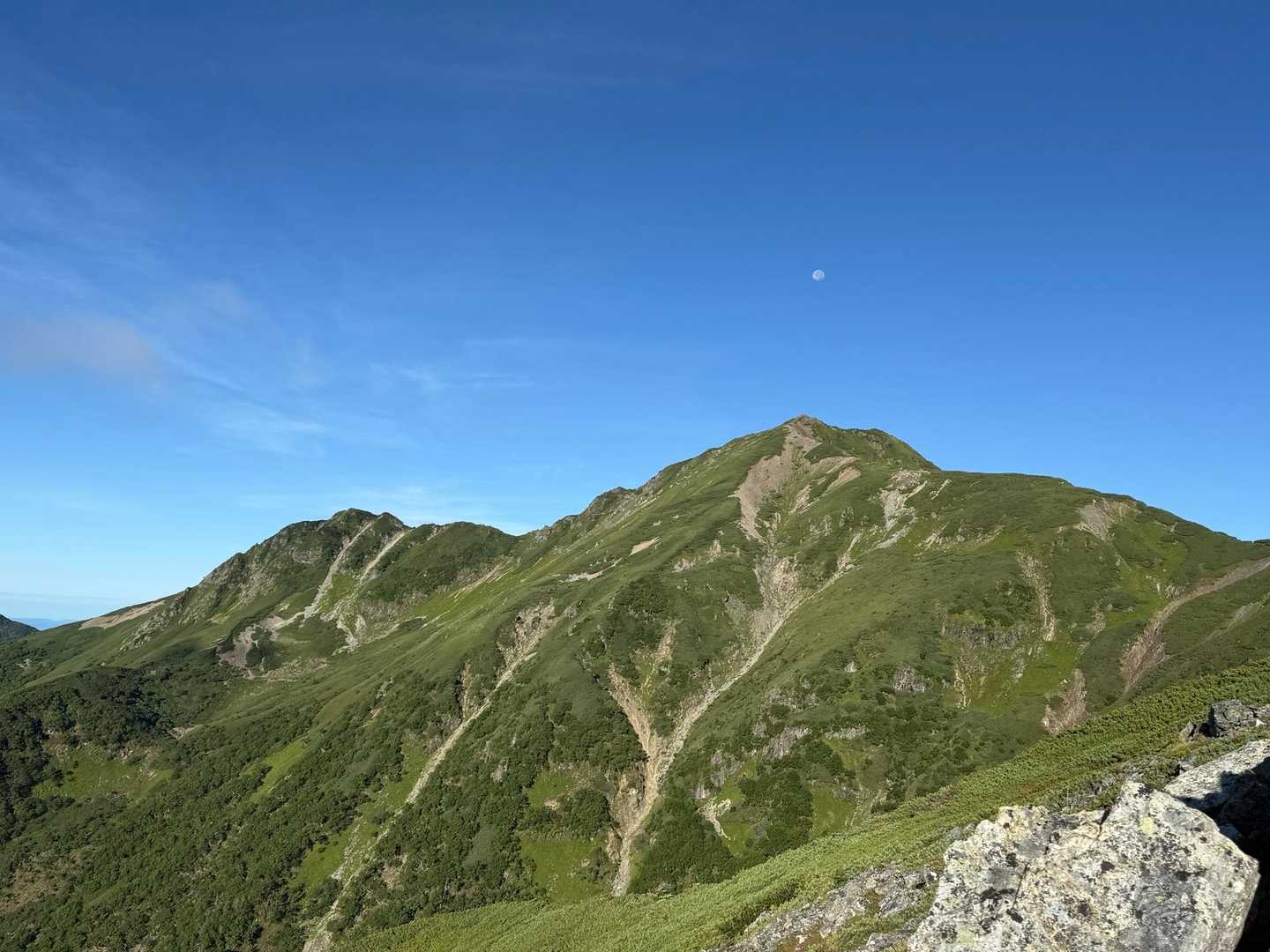 蝙蝠尾根からみる塩見岳✨