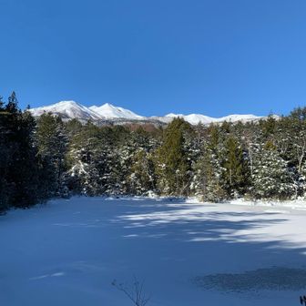 牛留池あづまやから
冬は池の上を歩くことができます