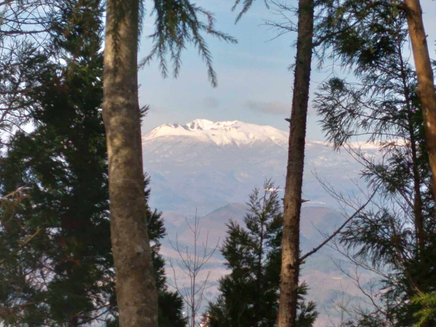 輝く雪山は秋田駒方面🏔️