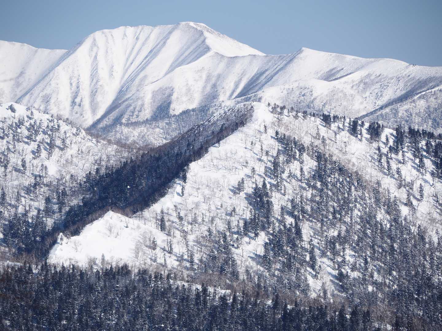 ウペペサンケ山の稜線バッチリ