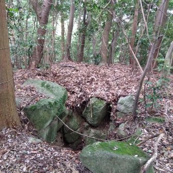近くに穴、ロープで囲まれています。マップのピークはここ