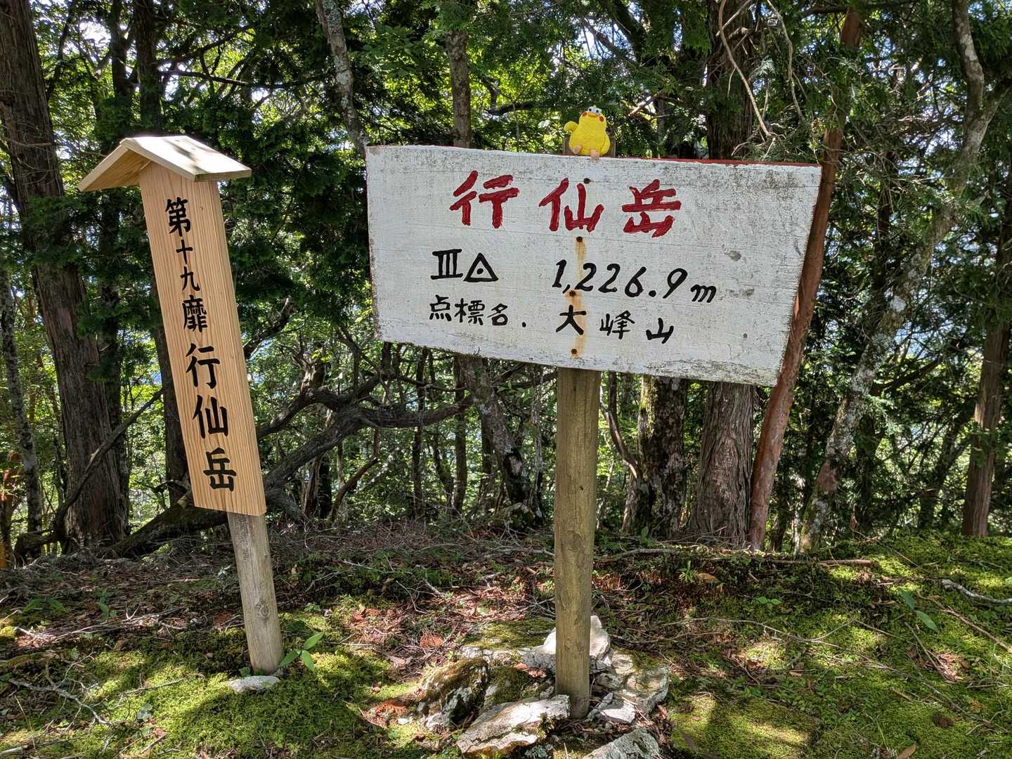 🚩行仙岳（1226.9ｍ）に到頂です🙌ヽ(=´▽`=)ﾉ
登り詰めた達成感あるお山です(^^)