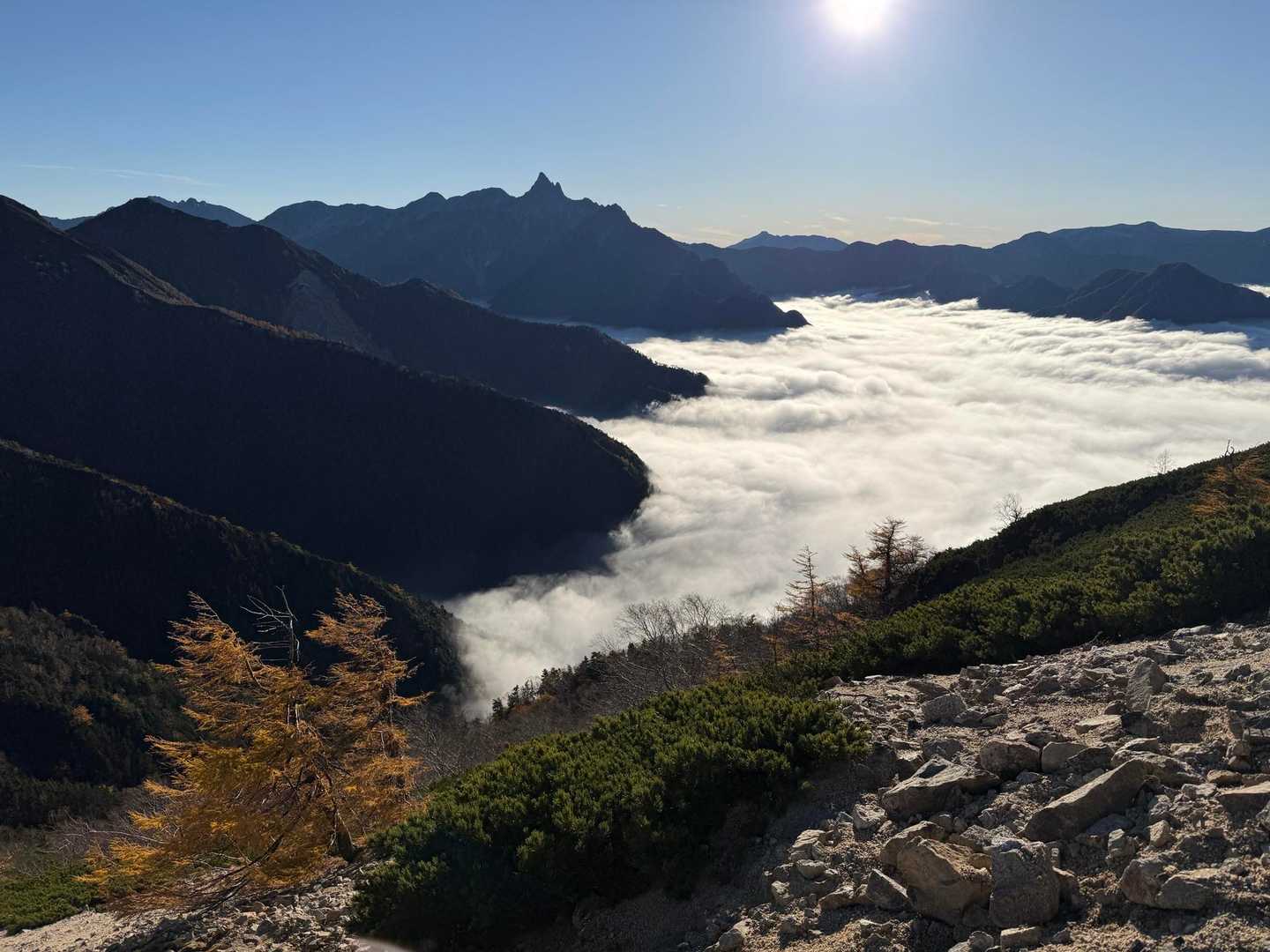 槍ヶ岳方面の雲海
