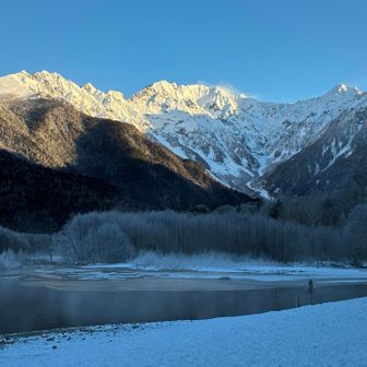 大正池から穂高連峰