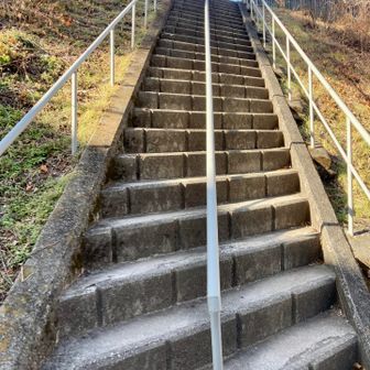 正丸駅名物の斜め階段
