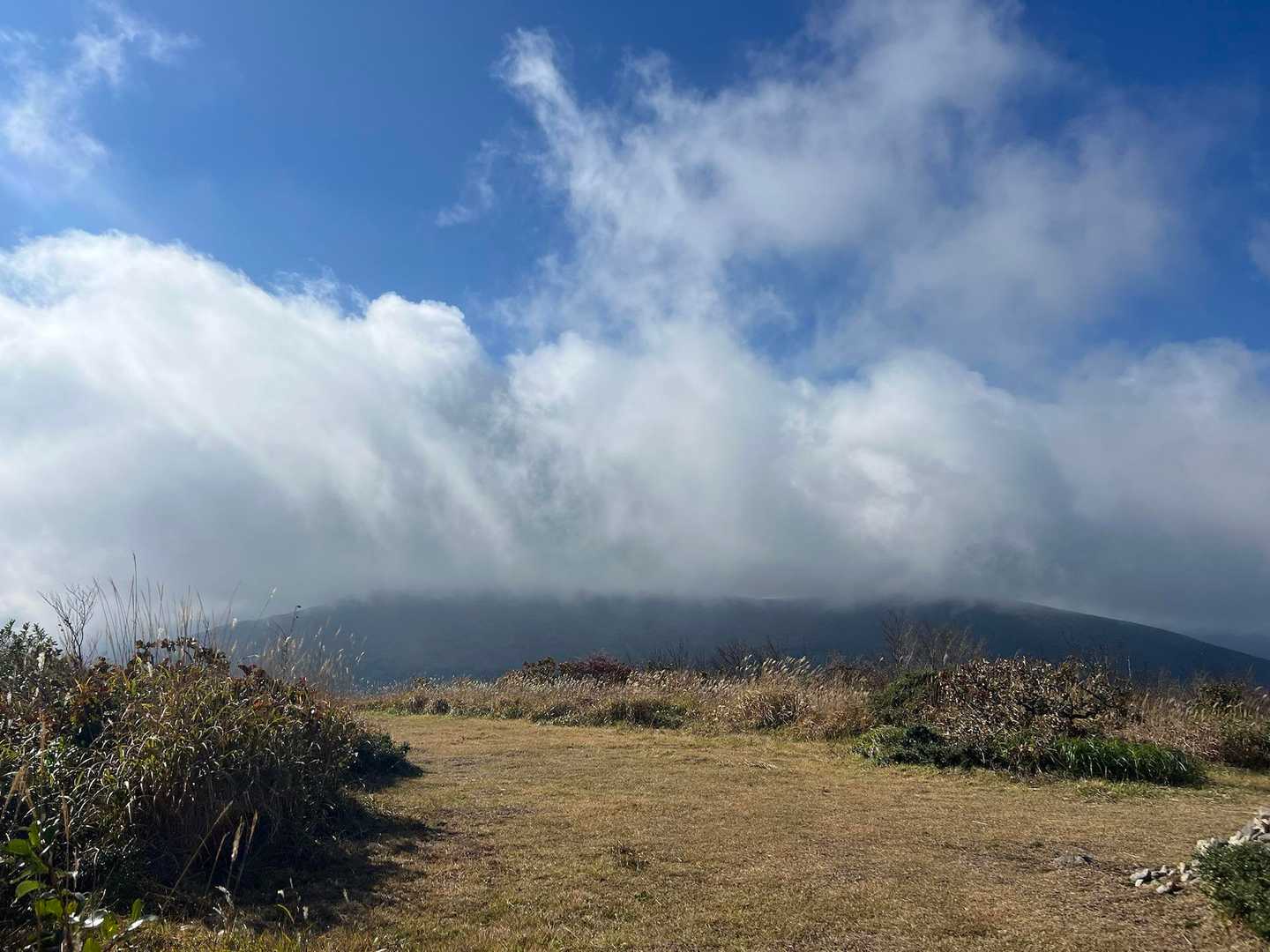 えっ！！！
毛無山山頂ガスガス
池の段に行くまでに青空になっててね！
