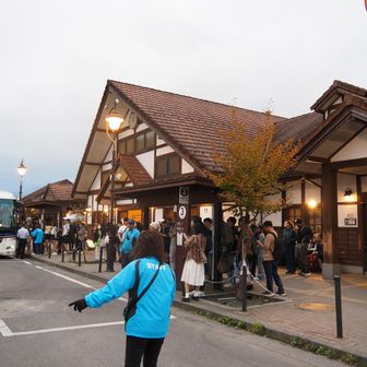 河口湖駅。歩いて来るのは初めてなので新鮮です。