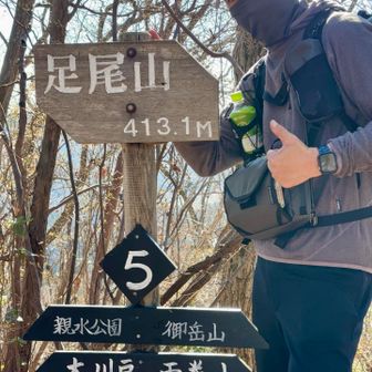 道中いきなり出てくるピーク。ちょっと行き過ぎて戻ってパチリ。目の前をトレイルランナー達がバンバン通り過ぎて行く🏎️