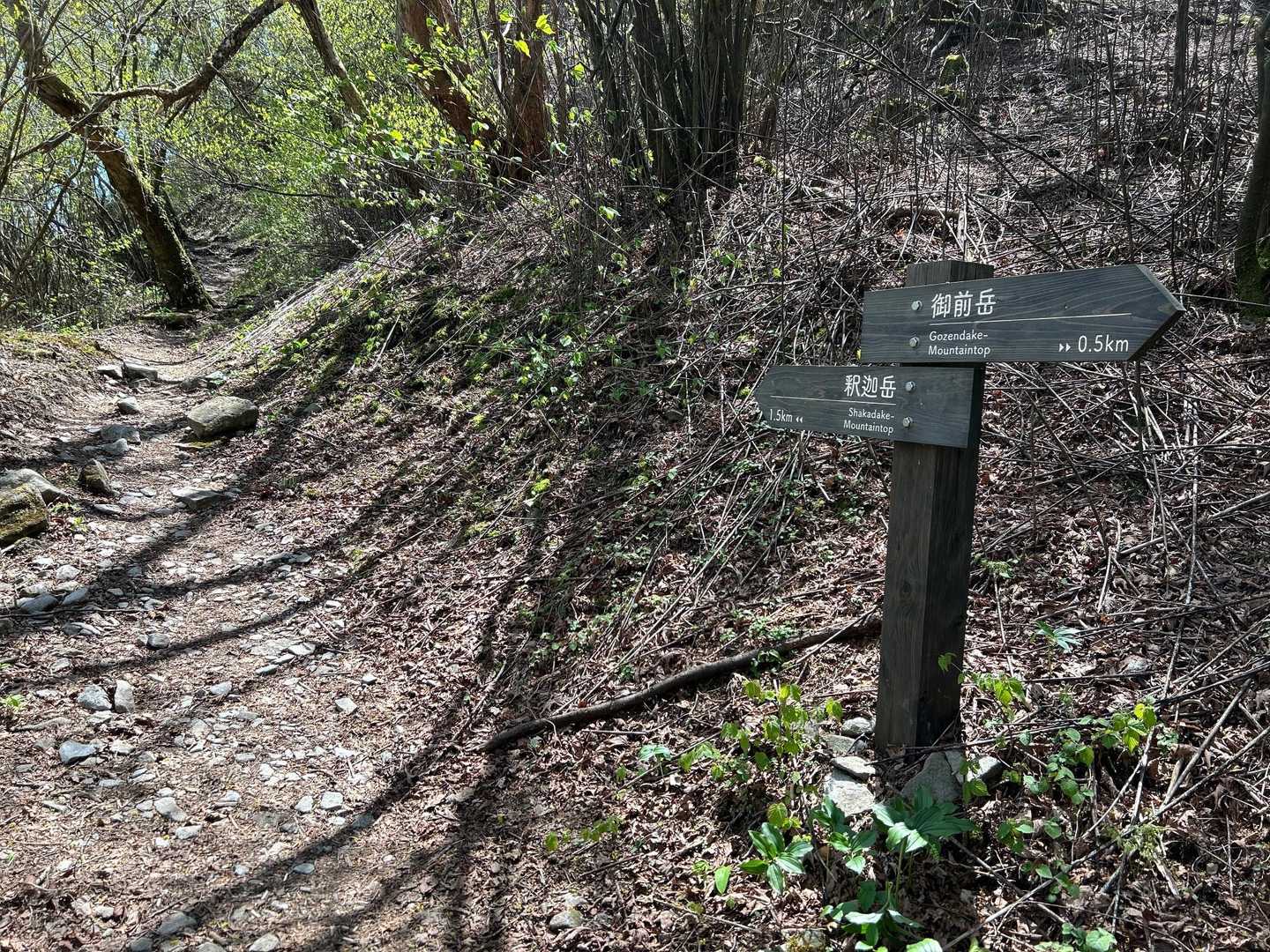 御前岳登山口-御前岳-釈迦岳-釈迦岳-矢部越登山口 縦走コースの写真