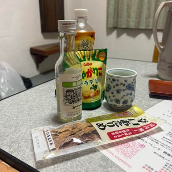 満月の撮影大会終了後に、部屋でソロ飲み会。五一ワインはランチで寄った王ヶ頭ホテルの売店で購入、うまーーっ。