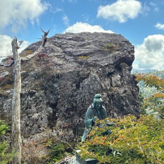 ブッシュが邪魔で岩の上までは辿り着けない😥