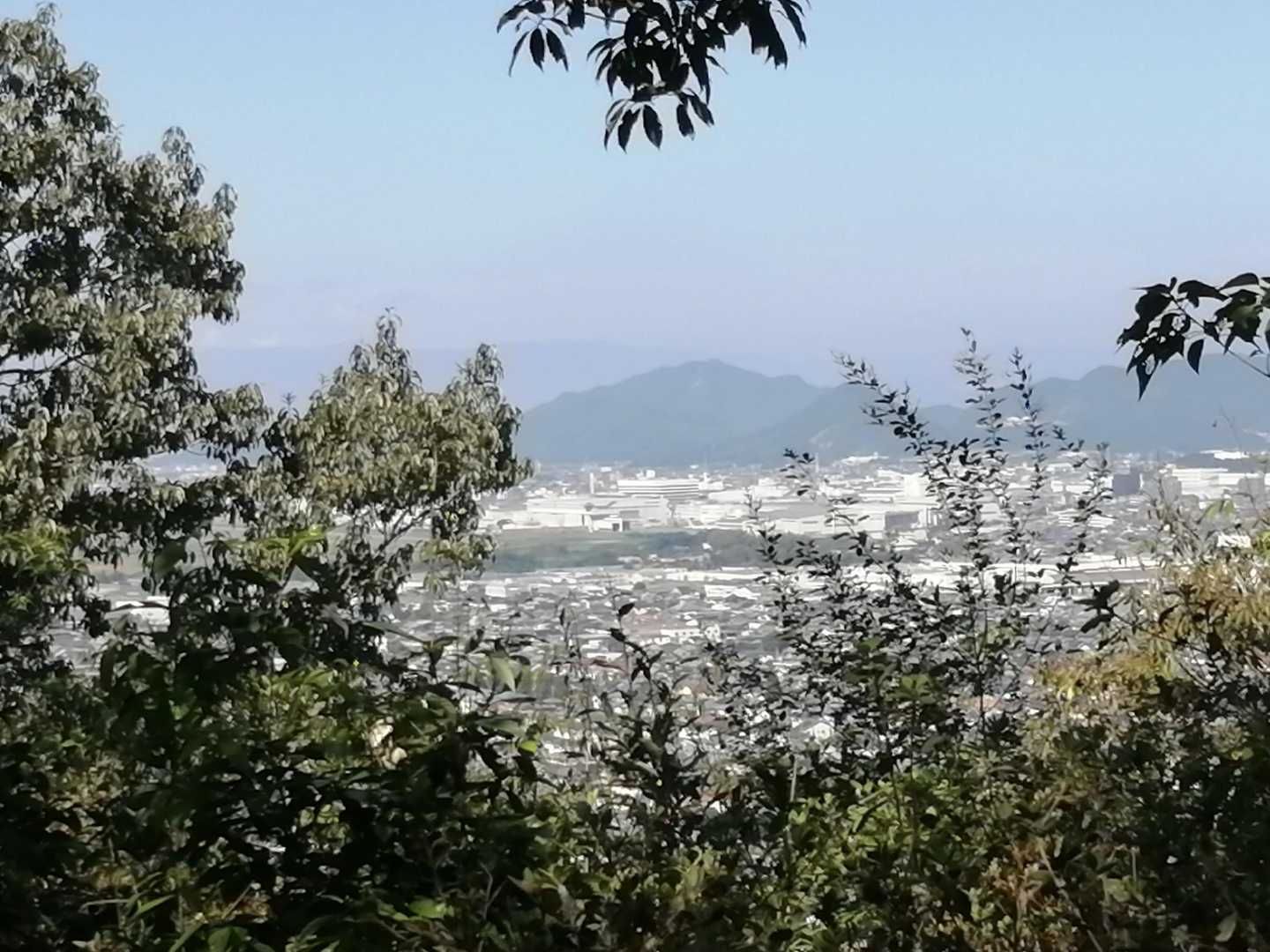 中央に金華山。西方面の眺望はあまり良くありません。