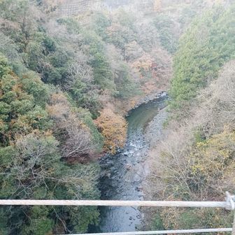 途中から下流側を見る
高度感あります
真ん中を歩きます