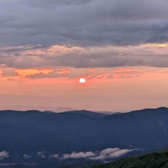 富山湾に沈む夕日！
