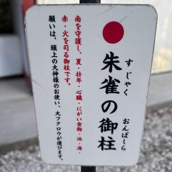 朱雀の御柱。

ここは心臓❤️
長生きできますように🙏