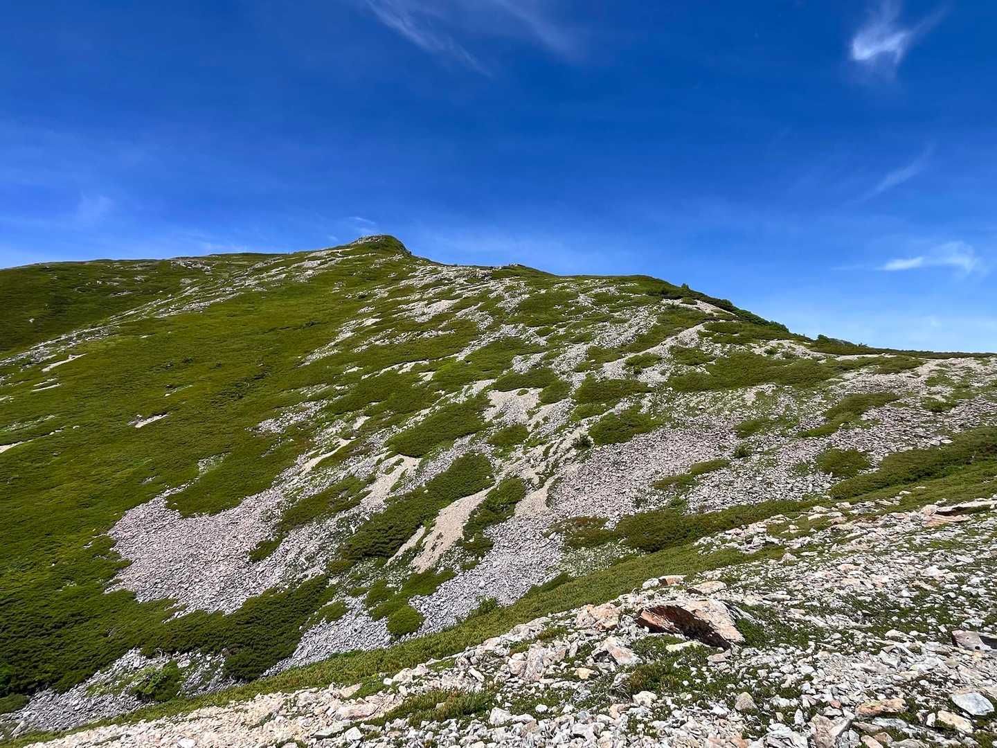 ゲート-大門沢登山道入口-広河内岳-大籠岳-白河内岳-笹山 縦走コースの写真