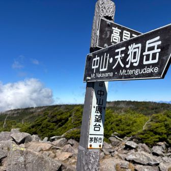 目的の黒百合ヒュッテ🛖は天狗岳方面。