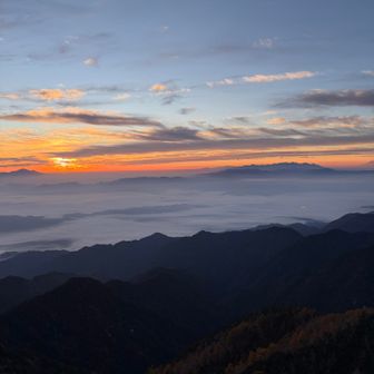 低めの雲海が幻想的。