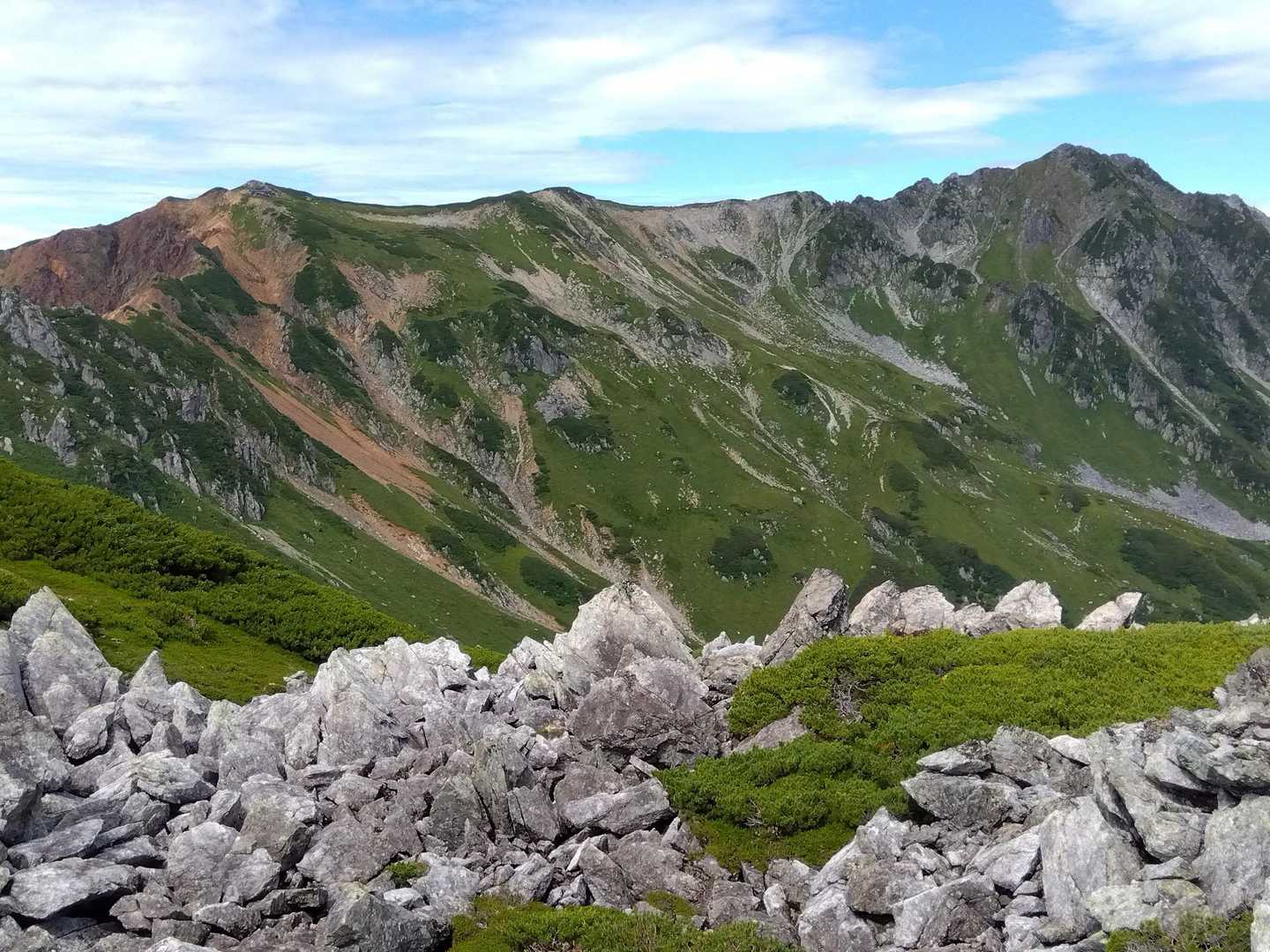 水晶小屋→水晶岳への稜線