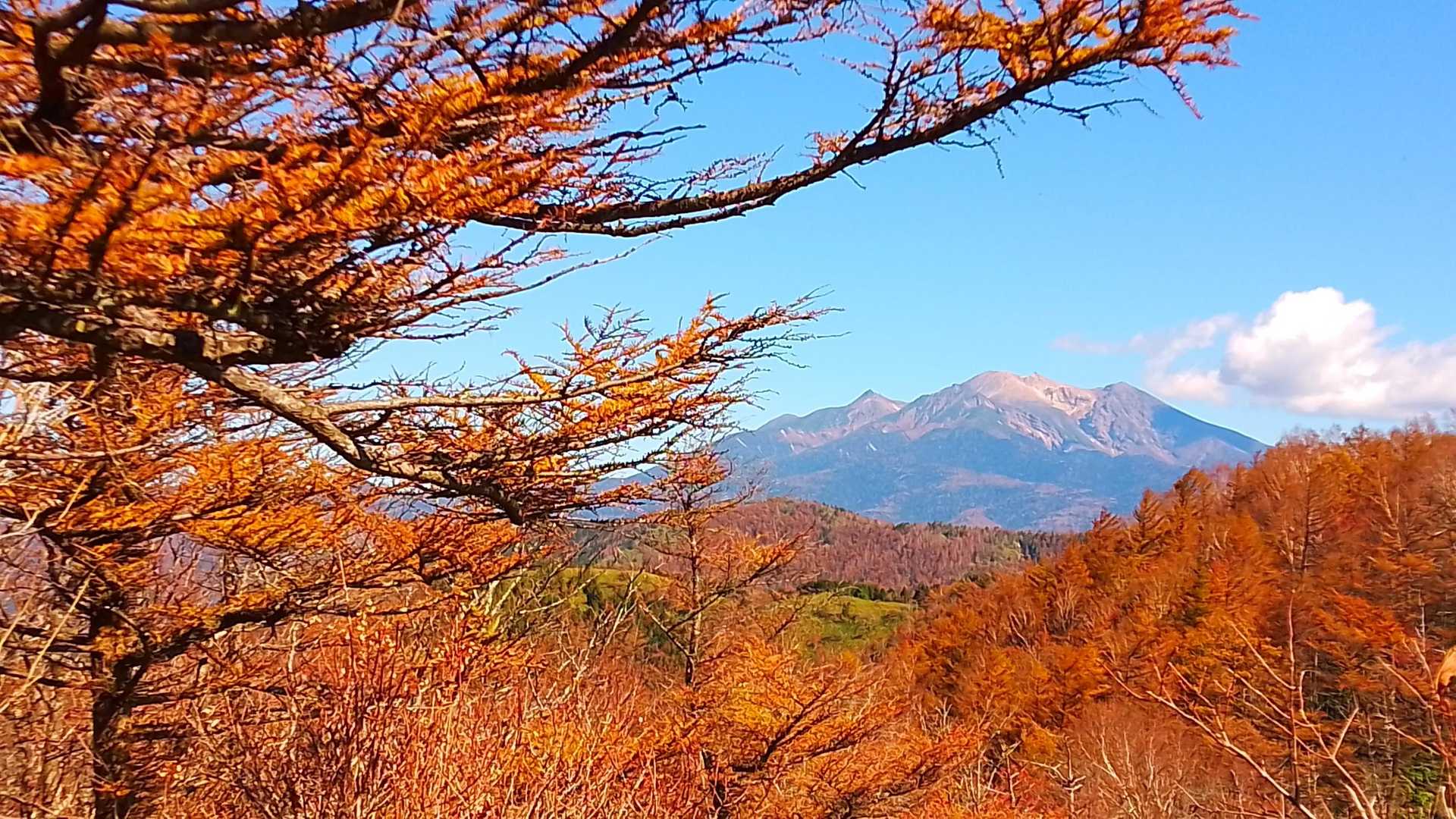 紅葉と御嶽山のかっこ良さ