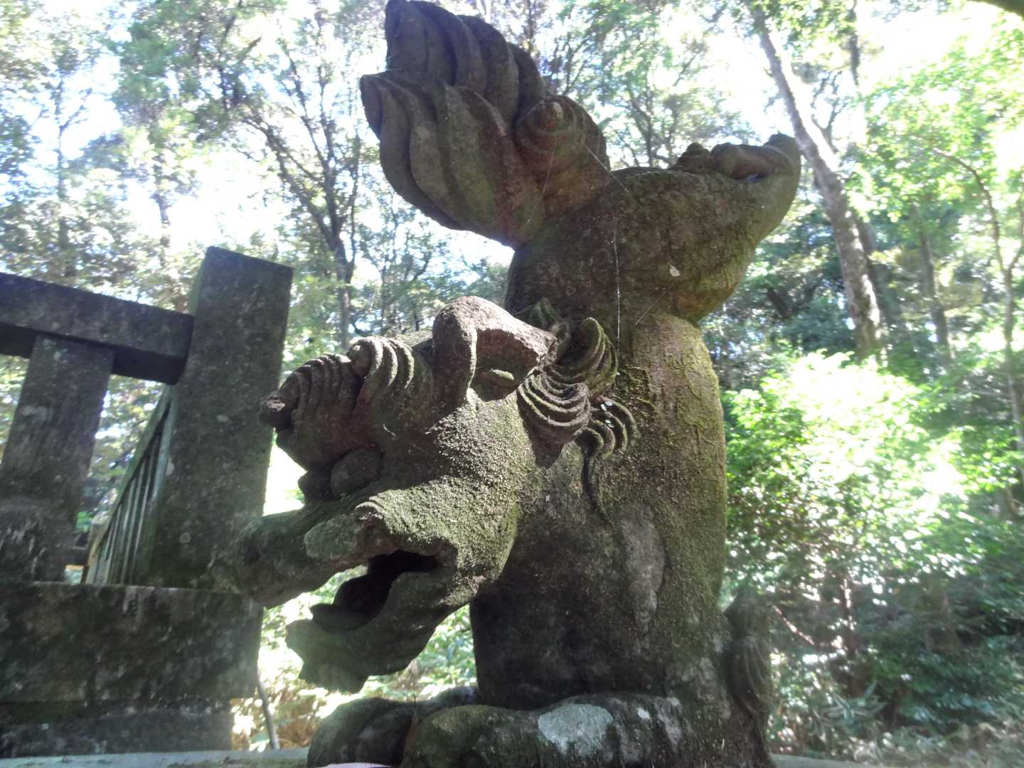 ユニークな狛犬が居られます🐶
