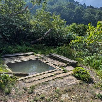 黄金の湯を偵察♨️
ぬる湯だったら下山後にまったりしようと思ってたけど、高地から降りてきて思いのほか暑く感じ、断念､､､。
平地からここまで来れば涼しく感じたんだろうけど｡｡
あと、受付してからここまで戻る気力も､､､🫠