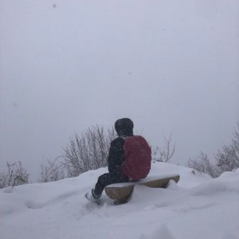 三角山🏔️２回目

降り方もちょっぴり穏やかになってきた。

自撮りしてる場合ではない🙅‍♂️
仕事ギリなので真ん中の道からサッと下りる。

雪が横とか下から降ってる三角山でした。
ありがとうございました！