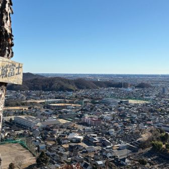 下山は七福神巡りの次のお寺・心通院を目指して降ります
途中の本城富士からも素晴らしい眺め✨

広い空と遠くの山々〜
渡良瀬橋が脳内再生中♪