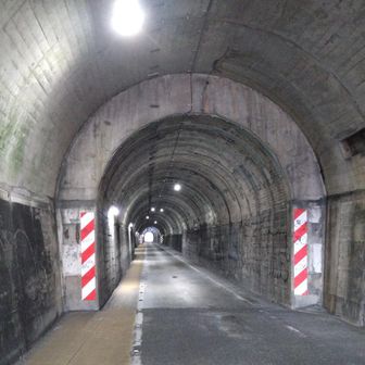 隧道内は左側の歩道を通ること