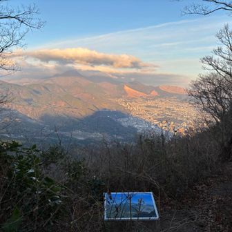 別府アルプスは朝日に映えて
高崎山の影を写す