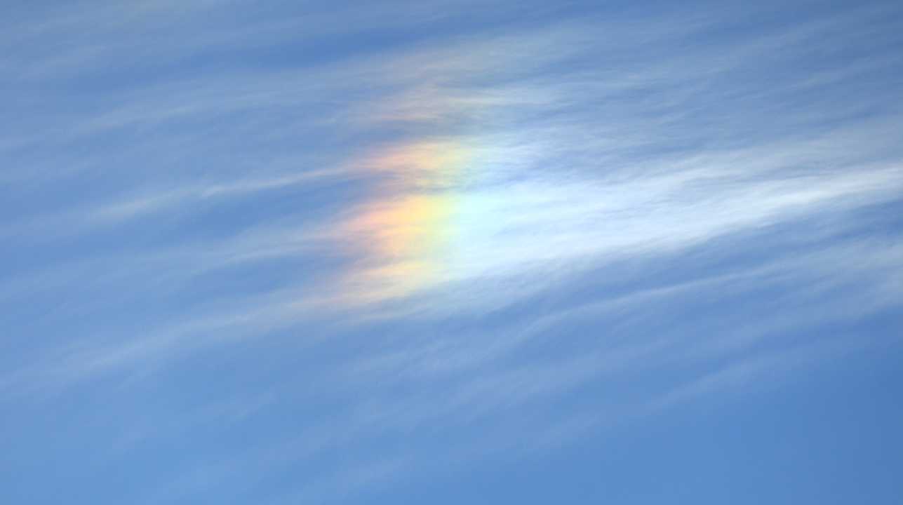 おーっ😍 彩雲あらわる🌈 
初めて見ましたっ!!