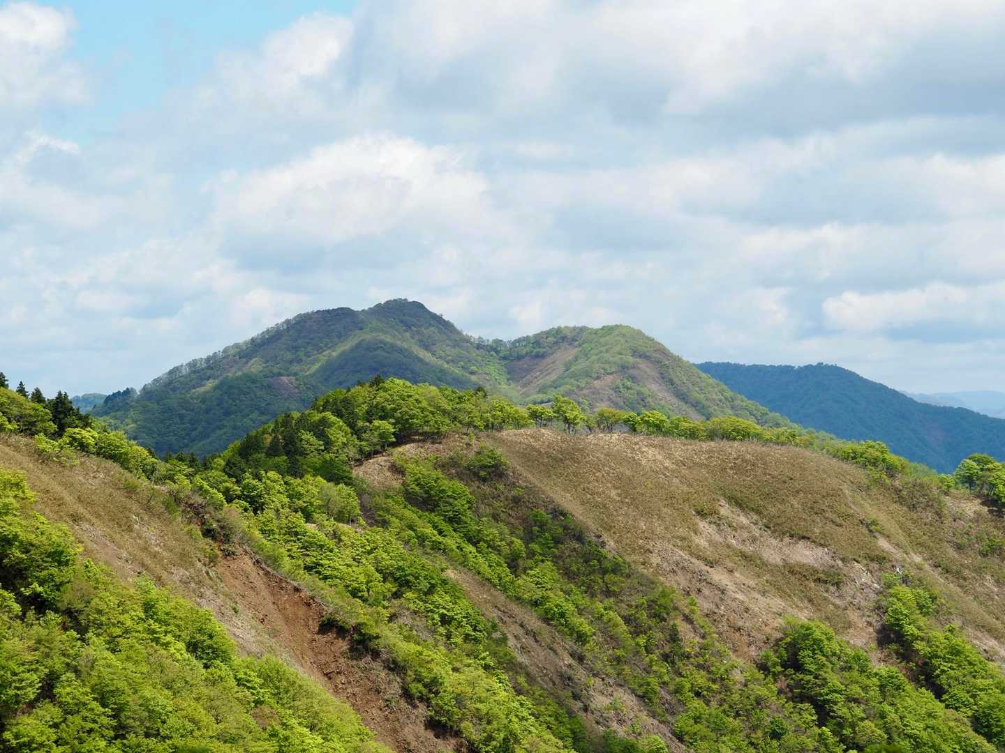 花房山のアップ
