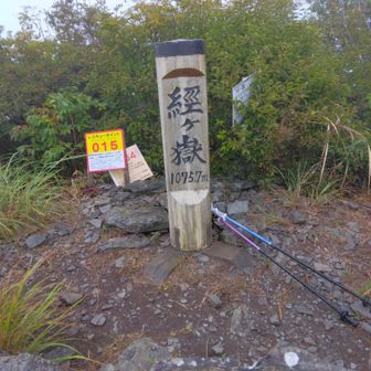 登頂でーす🎵
眺望は一面ガスでした😆