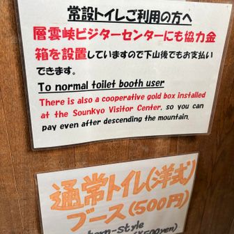 携帯トイレブースしかないと思っていたら
通常トイレもあったのでお借りします