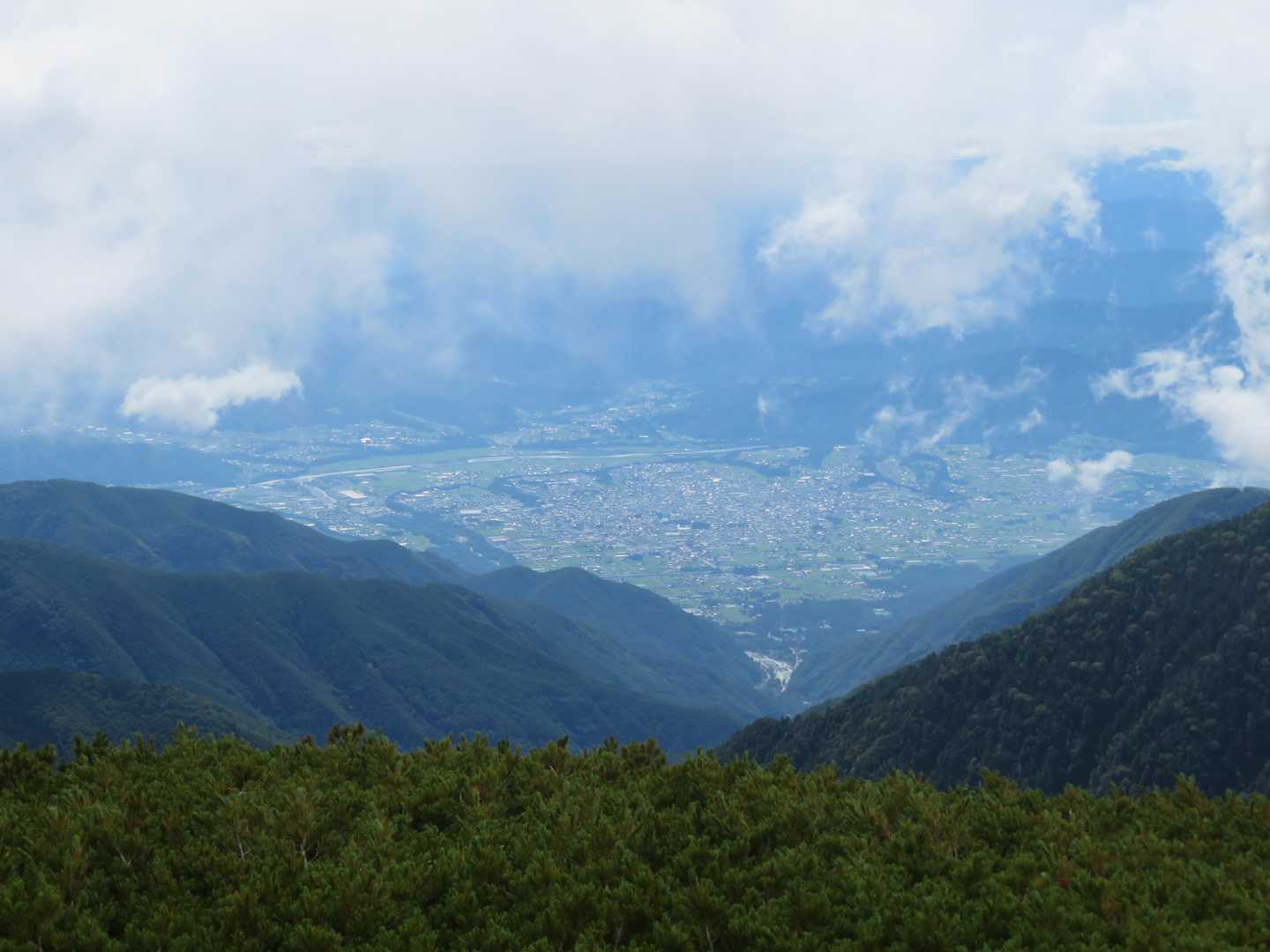 駒ヶ根市内が見えてきた
