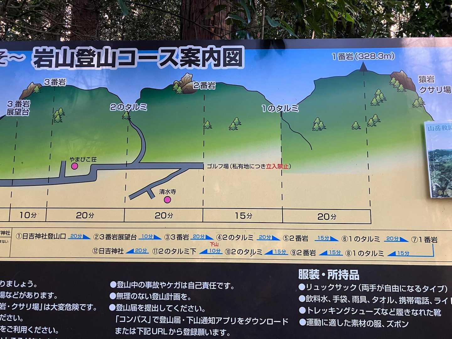 3番〜1番まであって最後の1番が岩山🪨