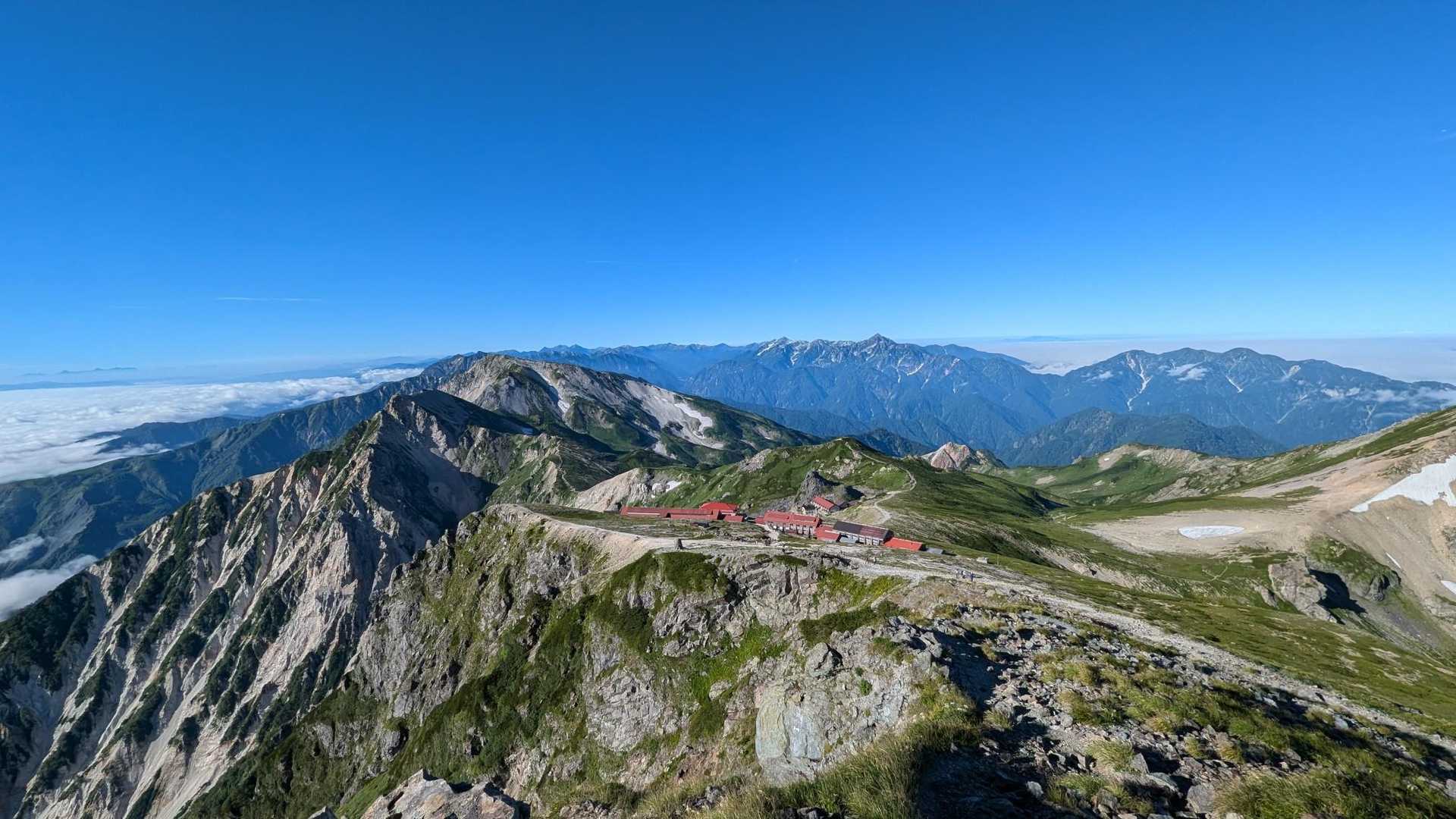 白馬岳-小蓮華山-船越の頭-乗鞍岳-天狗原-栂池登山道入口 縦走コースの写真