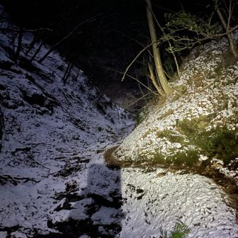 暗くなったのでヘッデン点けて歩きます
