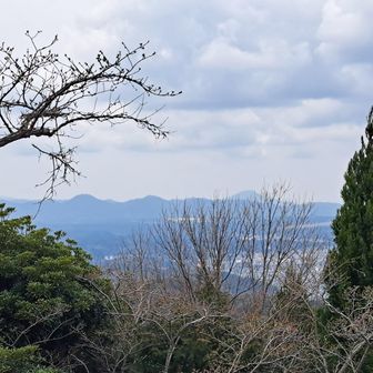 左が大道山で右奥の高いのが高山